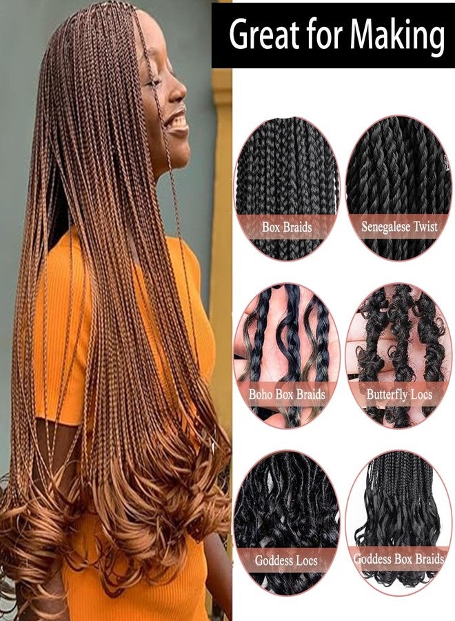 Yuriait French Curl Braiding Hair Dark Brown 24 Inch Loose Wave Spiral Crochet Hair for Women Pre Stretched with Curly Ends for Box braids Boho Twist Bouncy Curls Extensions (24in, 4packs, 30#) - Image 2